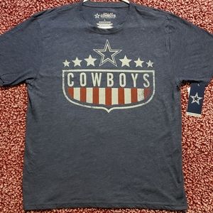 DALLAS COWBOYS Men's "Leda" Heathered Red White & Blue T-Shirt (M, L, XL, 2XL)